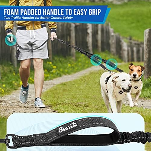 SlowTon Double Leash for Two Dogs, No Tangle & with Two Handles, Black M - Image 3