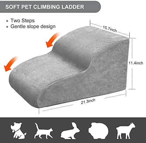 Dog Stairs for Small Dogs, High Density Foam Dog Ramp, Extra Wide Non-Slip Pet Steps for High Beds Or Couch, Soft Foam Doggie Ladder for Dogs Injured, Older Pets, Small Cats - Image 2