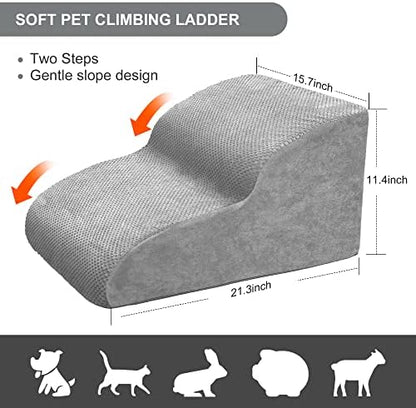 Dog Stairs for Small Dogs, High Density Foam Dog Ramp, Extra Wide Non-Slip Pet Steps for High Beds Or Couch, Soft Foam Doggie Ladder for Dogs Injured, Older Pets, Small Cats - Image 2