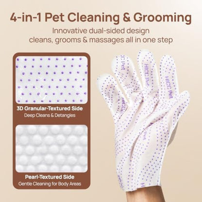 HICC PET Cleaning Glove Wipes PRO for Dogs & Cats, 6PCS Unscented. - Image 2