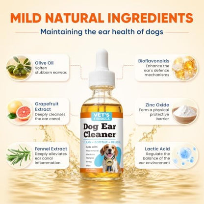 Dog Ear Cleaner and Infection Treatment,Natural Ear Drops for Dogs, Gentle Relief for Itching, Irritation, Wax Build-Up & Infections,Safe Ear Cleaning Solution for All Breeds & Ages - Image 3