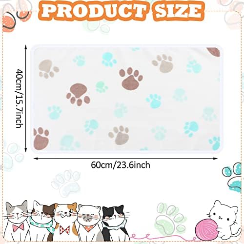 Tatuo 4 Pack Fleece Dog Blanket for Pet,Milky White,24 x 16 Inch,Paw - Image 4