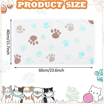 Tatuo 4 Pack Fleece Dog Blanket for Pet,Milky White,24 x 16 Inch,Paw - Image 4