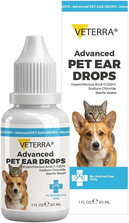 Dog and Cat Ear Cleaning Solution for Dog & Cat – Vet Recommended Ear Cleaner, Helps Remove Wax & Odor, Supports Healthy Ears, Gentle No-Rinse Formula - 1 Oz - 30 Ml