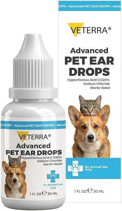 Dog and Cat Ear Cleaning Solution for Dog & Cat – Vet Recommended Ear Cleaner, Helps Remove Wax & Odor, Supports Healthy Ears, Gentle No-Rinse Formula - 1 Oz - 30 Ml