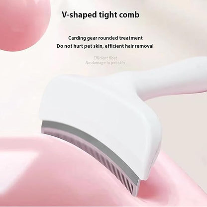 V-Tooth Deshedding Comb, Pet Hair Removal Tool, Multifunctional Hairs Removal Brush, Cat Dog Grooming Brush, Tight V-shaped Comb Teeth To Effectively Remove Pet Hair Loss (White, Large)