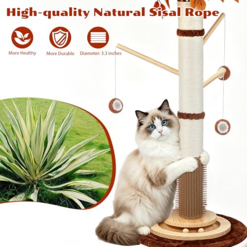 Cat Scratching Post, 46" Tall Scratcher Post for Indoor Adult Cats - Image 5