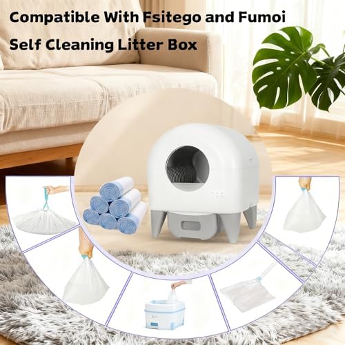 120-Pack Cat Liner Replacement Bags, Heavy-Duty Drawstring Litter Box Liners Compatible with Fsitego & Fumoi Self-Cleaning Litter Boxes(26" x 11.8") (Pack of 6) - Image 7