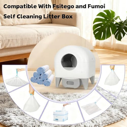 120-Pack Cat Liner Replacement Bags, Heavy-Duty Drawstring Litter Box Liners Compatible with Fsitego & Fumoi Self-Cleaning Litter Boxes(26" x 11.8") (Pack of 6) - Image 7
