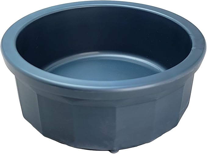 Pet Crock Bowl – Thick Durable Plastic Non-Tip Food & Water Dish for Dogs, Cats & Small Animals - 4.5 Inch Diameter - Indoor/Outdoor – Chew Resistant, Easy Clean (Blue, Small 8oz)