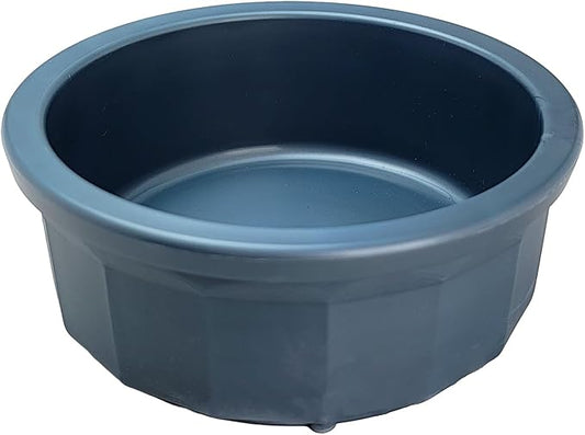 Pet Crock Bowl – Thick Durable Plastic Non-Tip Food & Water Dish for Dogs, Cats & Small Animals - 4.5 Inch Diameter - Indoor/Outdoor – Chew Resistant, Easy Clean (Blue, Small 8oz)