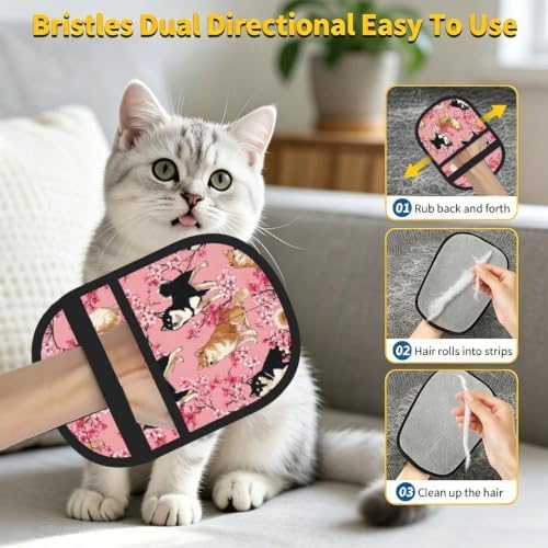 Shiba Inu Dog Cherry Blossom Floral Pet Hair Removal Glove For Cats Dogs - Image 7