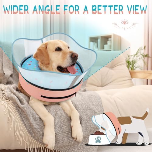 Supet Raised Inflatable Dog Cone Collar to Stop Licking, Soft Dog Cone Alternative After Surgery, Doggie Neck Donut Collar for Small Medium Large Dogs - Image 5