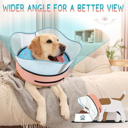 Supet Raised Inflatable Dog Cone Collar to Stop Licking, Soft Dog Cone Alternative After Surgery, Doggie Neck Donut Collar for Small Medium Large Dogs - Image 5