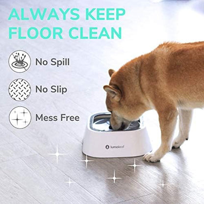 LumoLeaf No Spill Water Bowl for Dogs, Slow Feeder for Messy Drinkers, Drip-Free, Splash-Proof Design (Grey, 35oz) - Image 2