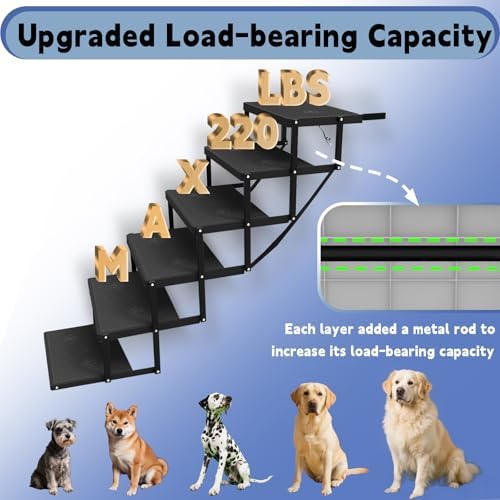 Dog Steps for Car & SUV – 6-Step Foldable Pet Stairs for Large Dogs, Non-Slip Heavy-Duty Plastic Dog Stairs, Lightweight & Portable Vehicle Access, Great Alternative to Pet Ramp for Truck - Image 2