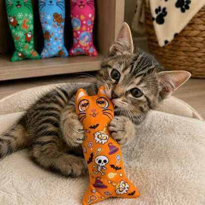Halloween Christmas Cat Catnip Toys for Indoor Cats Random 4 Pcs - Image 7