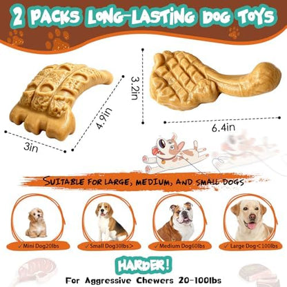 Fuufome Dog Chew Toys for Aggressive Chewers & Large Dogs Tough Nylon Bone - Image 4