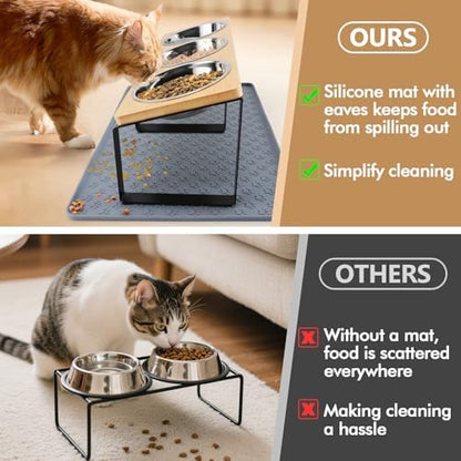 15° Tilted Elevated Cat Bowls, Anti-Vomiting for Indoor Cats Small Pets - Image 3