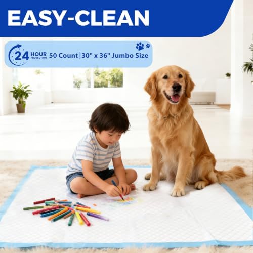 50 Count Extra Large Dog Pee Pads 30"x36", Super Absorbent & Leak-Proof Large Puppy Pads Fast-Drying, 50 Pack XXL Potty Pee Pads for Dogs, Puppies, Doggy - Image 7