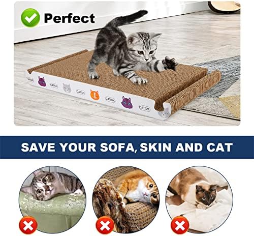 CATISM Cat Scratcher Cat Scratching Board - Foldable - Triangle, 6 Usable Sides Scratchers for Indoor Cats, Durable Recyclable Cats Cardboard Vertical(Pack of 3) - Image 6