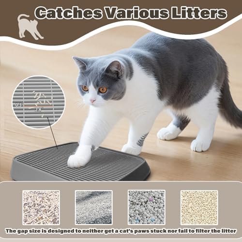 Cat Ramp for Litter Box, Anti-Tracking Litter Trapper, Dark Gray - Image 4