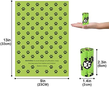 Dog Poop Bags Rolls, Lavender Scent Biodegradable Light Green, Large 9x13 Inch With Dispenser, Leakproof & Easy Tear 240 Count (16 Rolls) for Outdoor Dog Walking