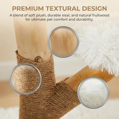 35" Multi-Level Cat Tree with Durable Sisal-Wrapped Posts, Dual Enclosed Condos, Cushioned Perches, and Removable Plush Cover,White - Image 6