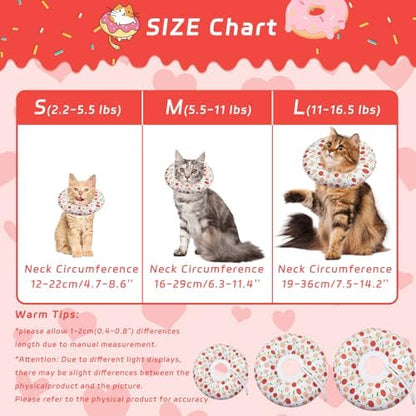 Seyezo Cat Cone Collar Soft, Adjustable Cat Recovery Cone, Pink Cherry, M - Image 2