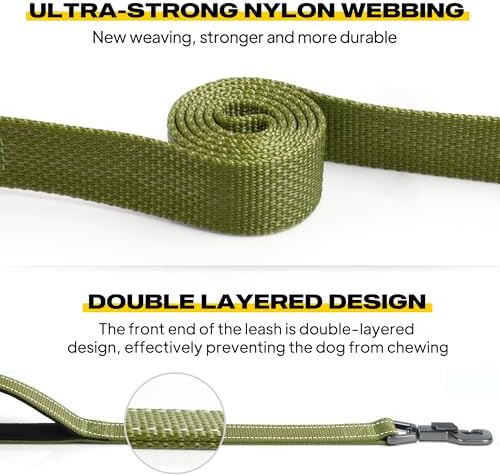 Fida Heavy Duty Dog Leash for Medium Large Dogs, 5 FT, Dual Padded Handles - Image 3
