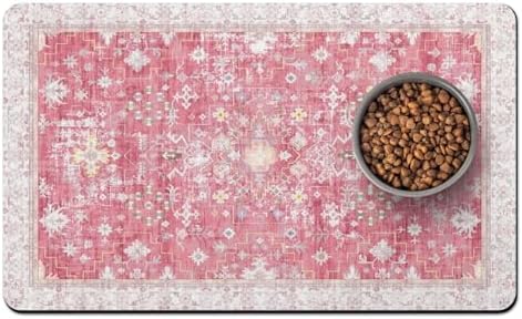 Pet Food Mats for Floor, Absorbent Dog Mat for Food and Water Dispenser Mat, Dog Food Mat Quick Dry Cat Food Mat Pet Supplies by Unknown