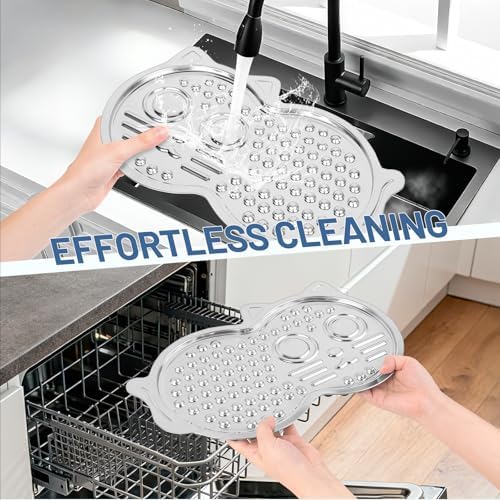 Stainless Steel Lick Mat for Dogs & Cats, Large Pet-Shaped Slow Feeder Pad, Chew-Proof, Non-Slip Licking Mat for Slow Eating, Stress Relief, Whisker Friendly for Cats - Image 4