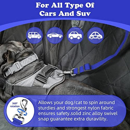 BWOGUE 2 Pack Dog Seat Belt for Car, Nylon Headrest Restraint, Dark Blue - Image 5