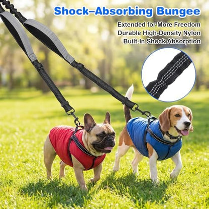 Double Dog Leash for Two Dogs, Adjustable Dual Control Handles Dog Leash - Image 3