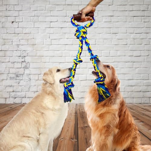 Large Dog Rope Toys for Aggressive Chewers - Pitbull Tug of War, Heavy Duty, Outdoor, Medium to Large Breed Dog Chew Rope with Handle - Image 3