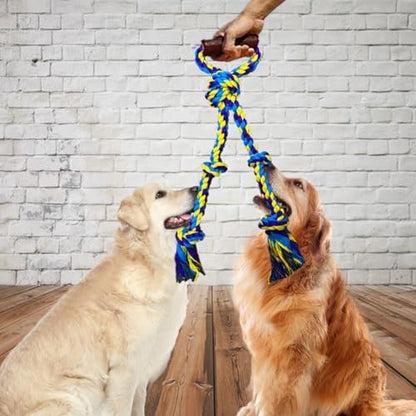 Large Dog Rope Toys for Aggressive Chewers - Pitbull Tug of War, Heavy Duty, Outdoor, Medium to Large Breed Dog Chew Rope with Handle - Image 3