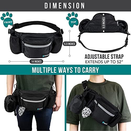 PetAmi Dog Fanny Pack, Treat Pouch for Dog Walking Training, Black - Image 5