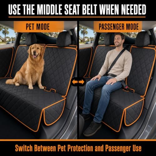 Back Seat Cover Compatible with Tesla Model Y, Custom-Fit Waterproof Bench Protector with 2 Door Covers, Nonslip Dog Seat Liner for Pets and Kids, No Chemical Odor, Black - Image 4