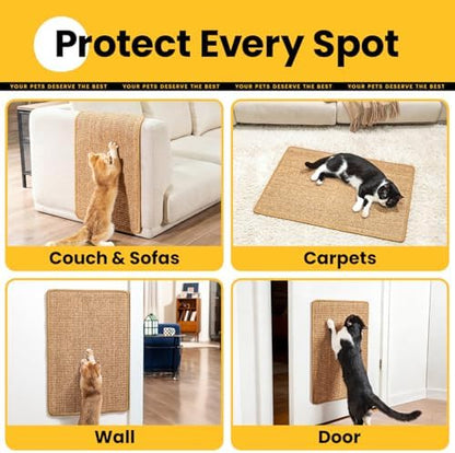 Conlun 2-Pack Cat Scratching Pads, 15.7x23.6in Sisal Wall & Couch Protector - Image 6