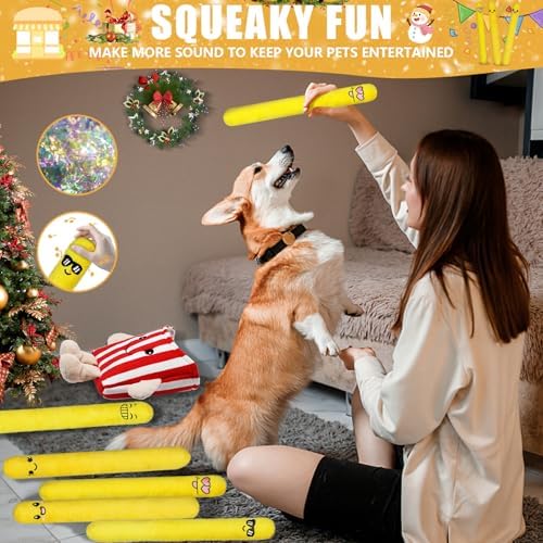 YZHDUXIU Dog Squeak Toys 5 Pack Christmas French Fry Plush Chew Small Dogs - Image 4