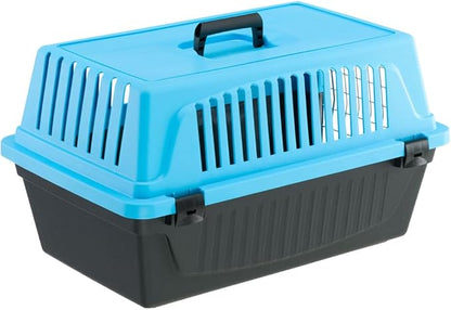 Ferplast Cat Carrier Small Dog Carrier, Secure, Practical, Easy to Clean, Durable Pet Dog/Cat Travel Box Cage up to 8 Kg. 58 x 37 x h 32 cm. Blue