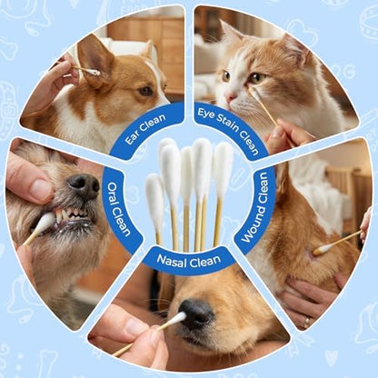 Dog Ear Swabs, 6 Inch Long Cotton Swabs (100 Pcs) - Image 6