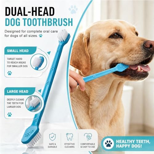 Dog Toothbrush, 360 Degree Finger Toothbrushes, Triple Head Toothbrushes, Double Head Toothbrush,Cleaning Brushes for Dog Cat Oral Dental Health (9 Pack) - Image 6