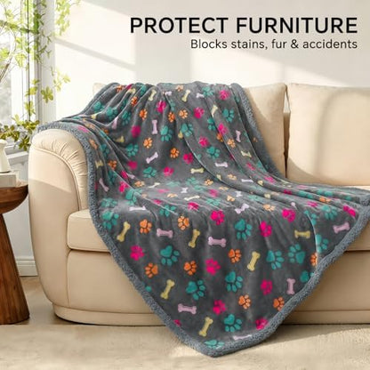Luciphia Waterproof Dog Blanket Reversible Sherpa Fleece for Large Dogs Cat - Image 5