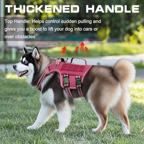 Dog Harness for Large Dogs, No Pull Tactical Vest with Front Clips - Image 3