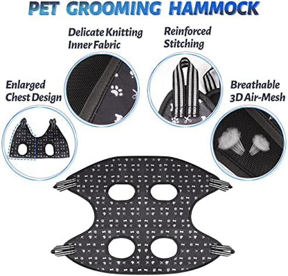 ATESON Pet Dog Grooming Hammock Harness for Nail Trimming (S 30lb), Dog Sling for Cutting Nail, Dog Hanging Holder Hanger for Clipping Nail with Nail Clippers, Nail File, Pet Comb - Image 4