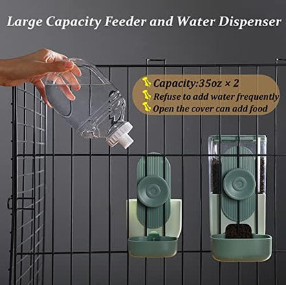 Kenond 35oz Rabbit Food Bowl,Bunny Water Dispenser,Feeders Waterer for Cage - Image 3