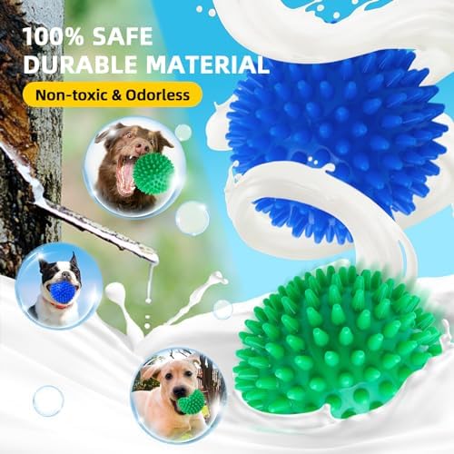 SHARLOVY 4.5'' Squeaky Dog Toy Balls for Large Breeds,Durable Spiky Ball - Image 4