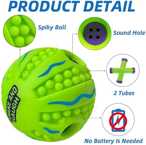 Spiky Interactive Dog Toys Ball, Wave, L, 3.94 in (10 cm) - Image 2
