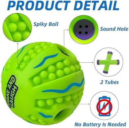 Spiky Interactive Dog Toys Ball, Wave, L, 3.94 in (10 cm) - Image 2